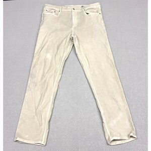 Faherty Pants Mens 36x28 Tan Cotton Chino Straight Slim Casual Stained See Desc